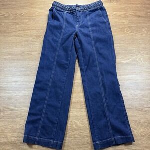 Talbots 4P Classic Jean Trousers Women's Petite Dark Wash Straight Leg Denim